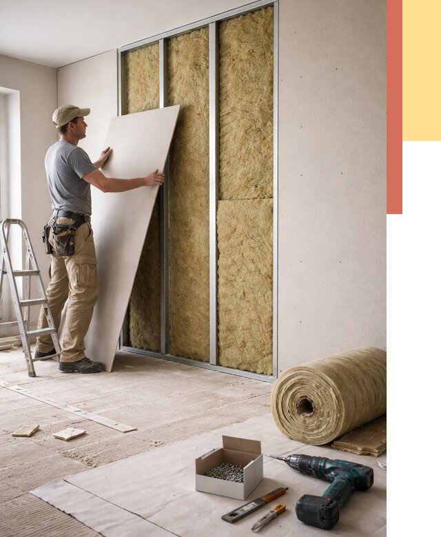 Перегородка из гипсокартона с шумоизоляцией в Когалыме от 3225 руб. | ОТДЕЛОЧНИК-Кгл