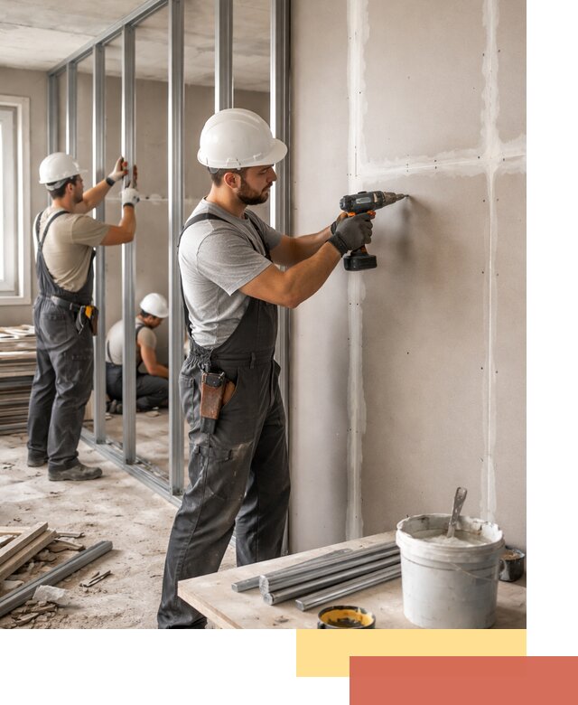 Перегородки из огнестойкого гипсокартона в Когалыме под ключ