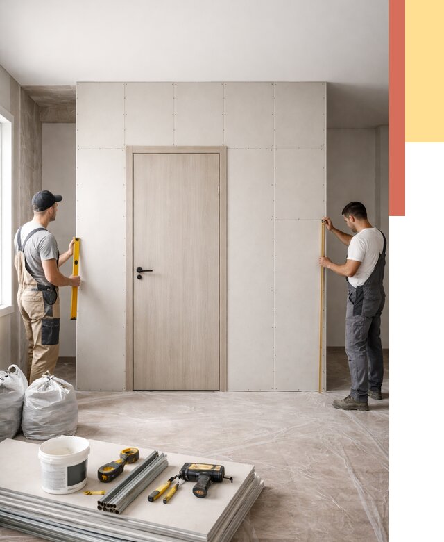 Перегородка из гипсокартона с дверью в Когалыме от 4652 руб. под ключ | ОТДЕЛОЧНИК-Кгл