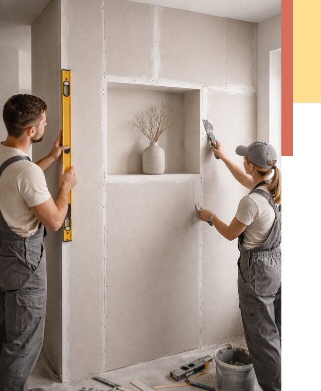 Перегородка из гипсокартона с нишей в Когалыме от 3360 руб. под ключ | ОТДЕЛОЧНИК-Кгл