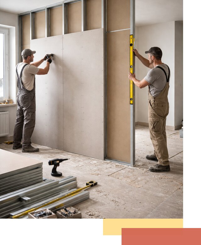 Зонирующая перегородка из гипсокартона под ключ в Когалыме