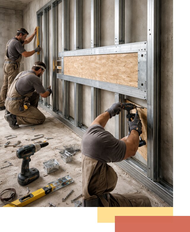 Усиленная перегородка для крепления тяжёлых конструкций в Когалыме