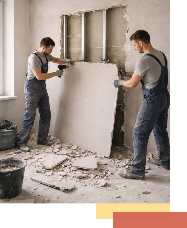 Демонтаж перегородки из гипсокартона в Когалыме быстрый и аккуратный