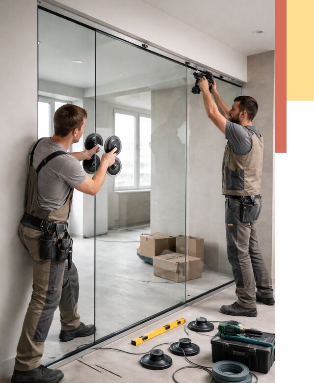 Монтаж стеклянных перегородок в Когалыме от 6720 руб. | ОТДЕЛОЧНИК-Кгл