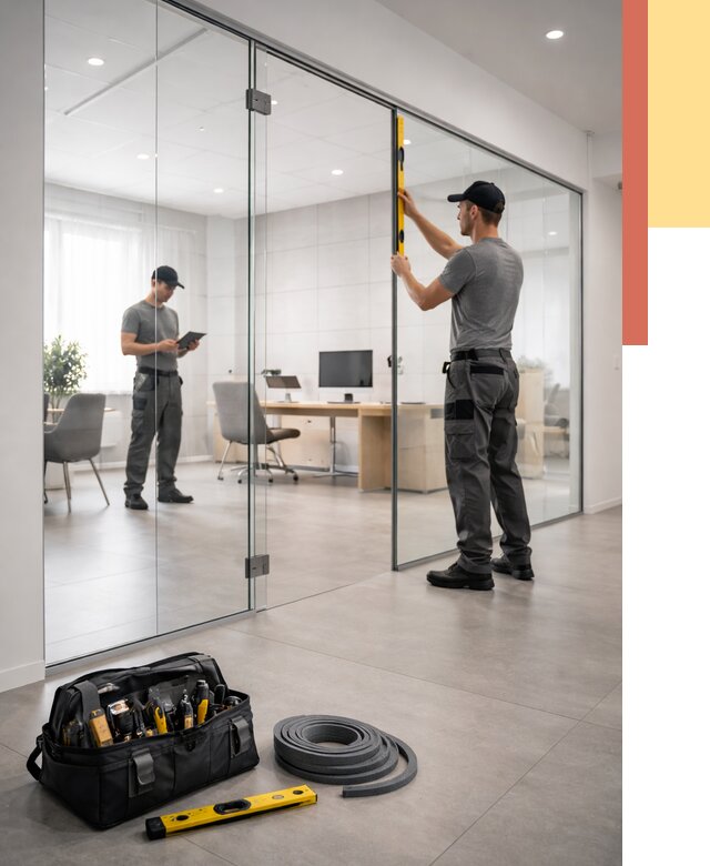 Цельностеклянные перегородки под ключ в Когалыме от 9821 руб. — монтаж и цены | ОТДЕЛОЧНИК-Кгл