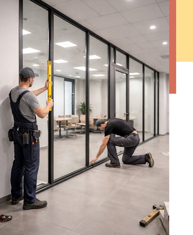 Каркасные стеклянные перегородки в Когалыме под ключ от 9511 руб. | ОТДЕЛОЧНИК-Кгл