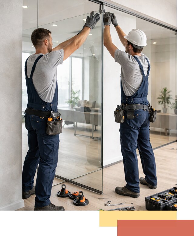 Безрамные стеклянные перегородки под ключ в Когалыме