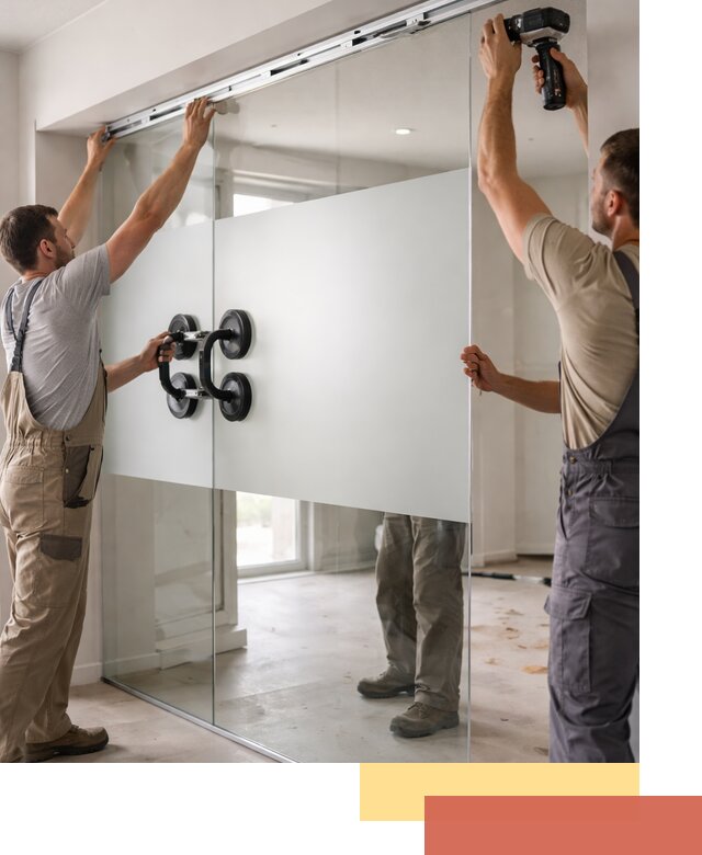 Матовые стеклянные перегородки под ключ в Когалыме