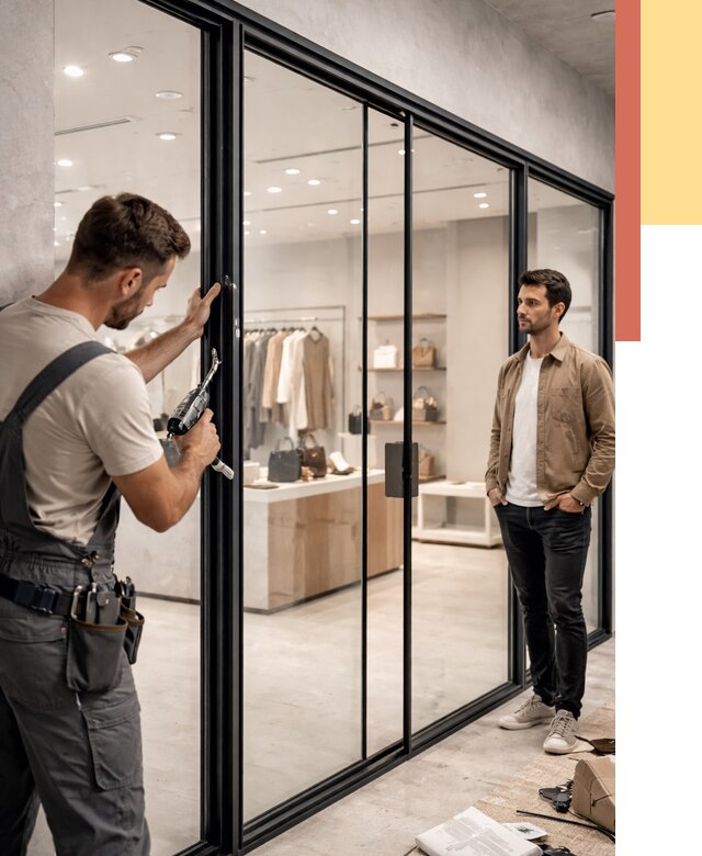 Стеклянные перегородки для магазинов в Когалыме от 8477 руб. под ключ | ОТДЕЛОЧНИК-Кгл