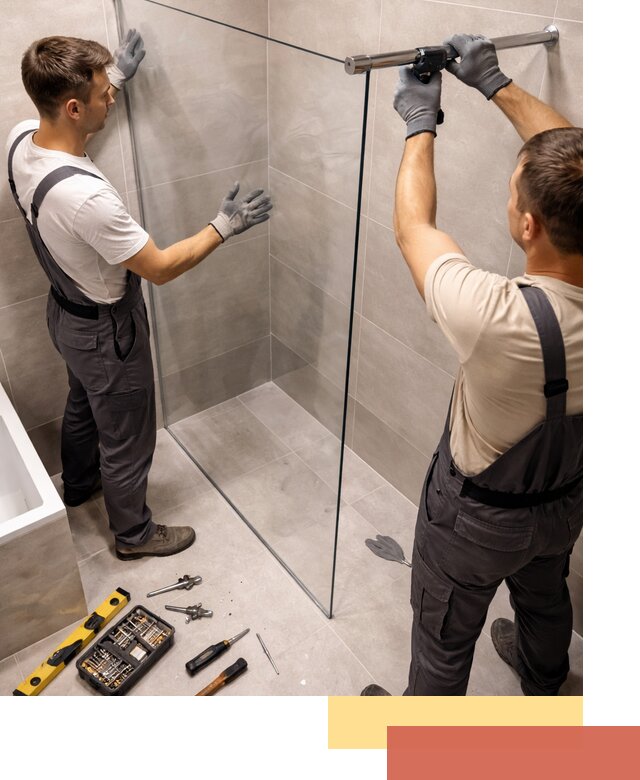 Стеклянные перегородки для душа в Когалыме — изготовление и монтаж