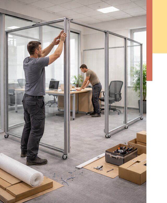 Мобильные офисные перегородки в Когалыме от 12923 руб. — установка под ключ | ОТДЕЛОЧНИК-Кгл