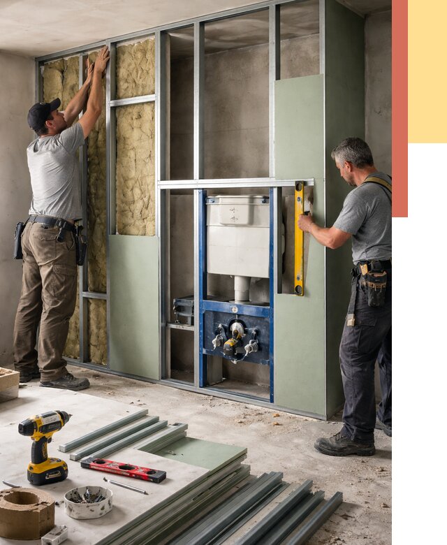 Установка сантехнических перегородок в Когалыме от 8787 руб. | ОТДЕЛОЧНИК-Кгл