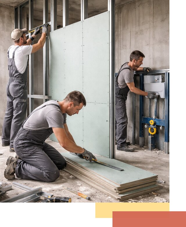 Монтаж и ремонт сантехнических перегородок в Когалыме