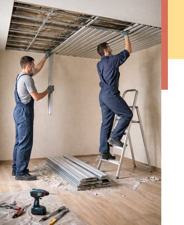 Демонтаж реечного потолка в Когалыме от 4652 руб. быстро и недорого | ОТДЕЛОЧНИК-Кгл