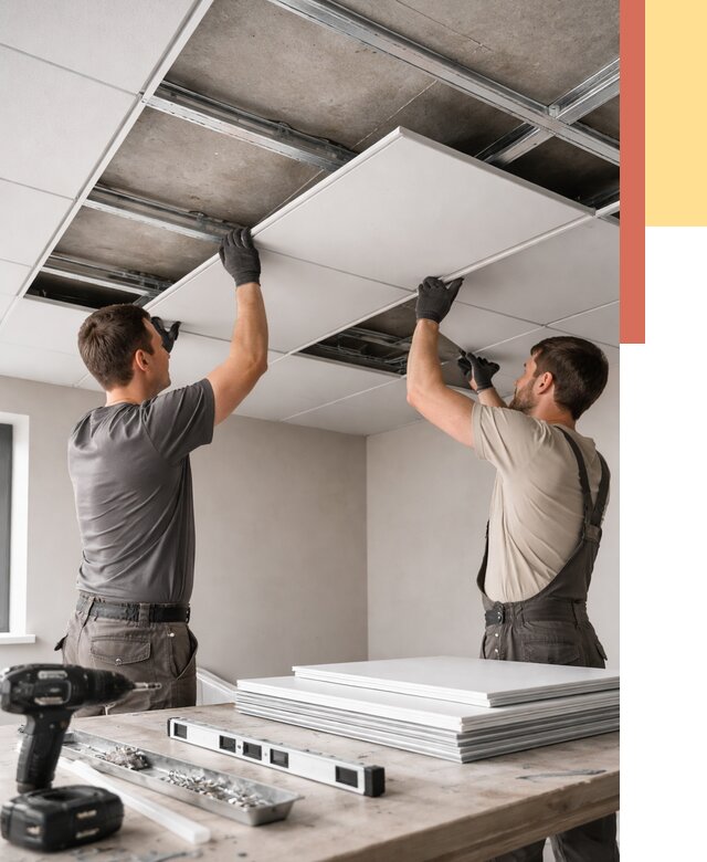 Монтаж кассетного потолка в Когалыме от 4652 руб/м2 — установка и сборка | ОТДЕЛОЧНИК-Кгл