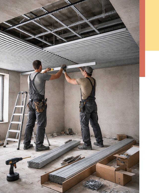 Монтаж реечного потолка в Когалыме от 4652 руб. под ключ | ОТДЕЛОЧНИК-Кгл