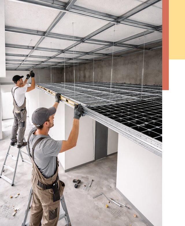 Монтаж потолка грильято в Когалыме от 465 руб./м² — быстрая сборка под ключ | ОТДЕЛОЧНИК-Кгл