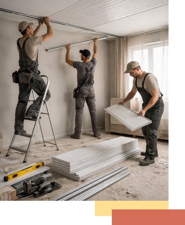 Монтаж потолка из ПВХ панелей в Когалыме оперативно и качественно