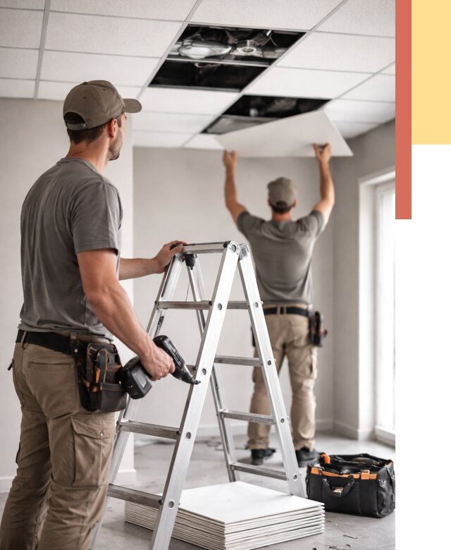 Обслуживание подвесного потолка в Когалыме от 3618 руб. — быстро и недорого | ОТДЕЛОЧНИК-Кгл