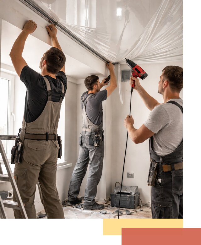 Монтаж глянцевого натяжного потолка в Когалыме быстро и качественно