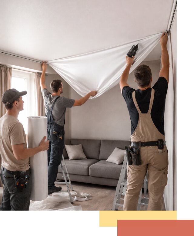 Монтаж сатинового натяжного потолка в Когалыме качественно и быстро