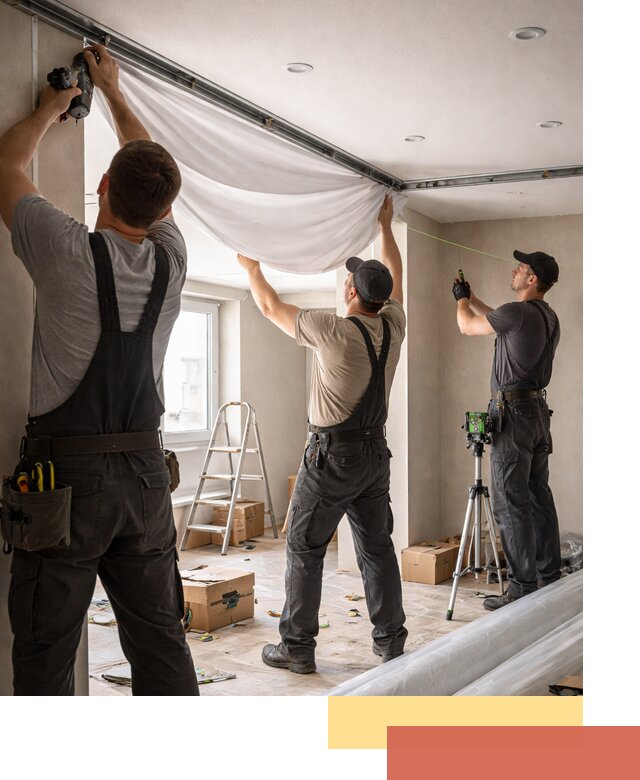 Монтаж парящего натяжного потолка под ключ в Когалыме