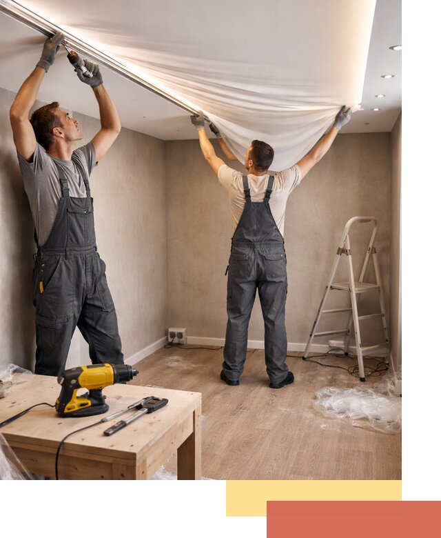 Монтаж натяжного потолка с подсветкой в Когалыме цена и сроки