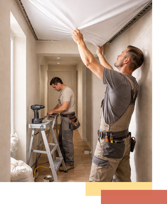 Монтаж натяжного потолка в прихожей в Когалыме