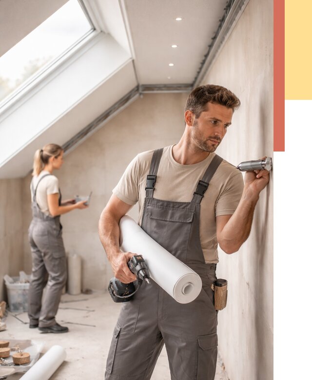 Монтаж натяжного потолка на мансарде в Когалыме от 3618 руб. | ОТДЕЛОЧНИК-Кгл