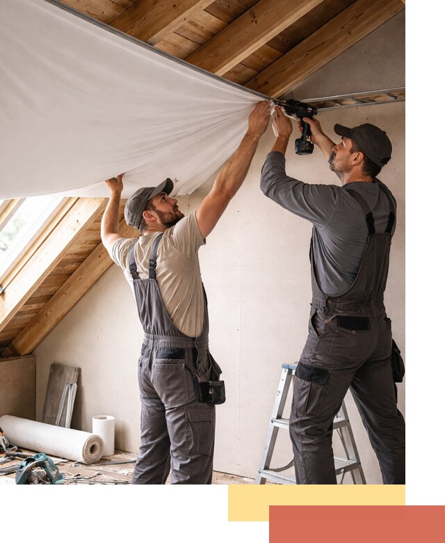 Монтаж натяжного потолка в мансарде в Когалыме