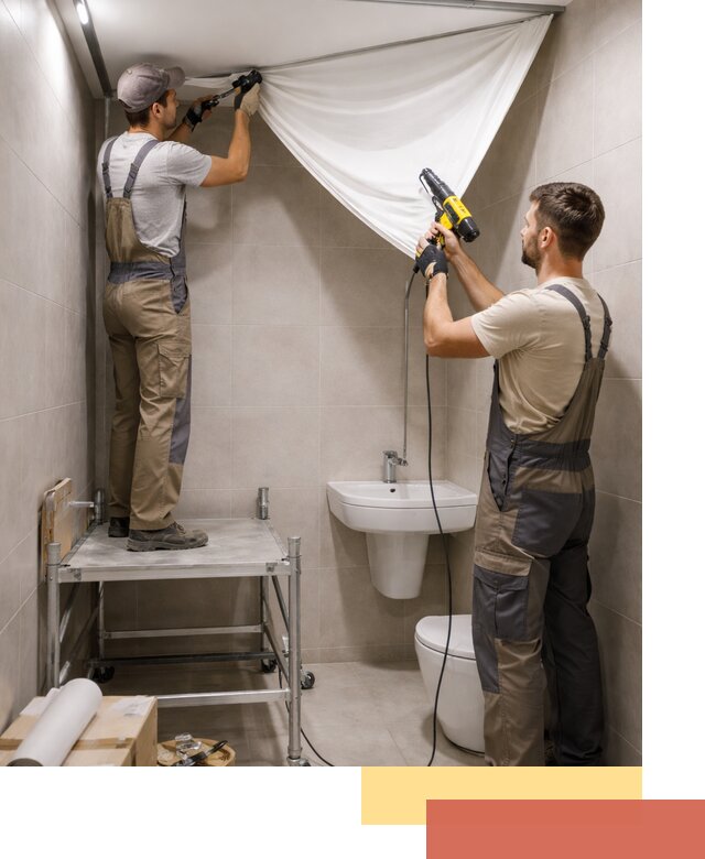 Монтаж натяжного потолка в санузле в Когалыме