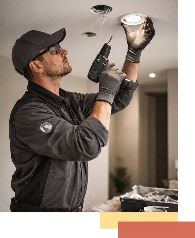 Установка точечных светильников в натяжной потолок в Когалыме