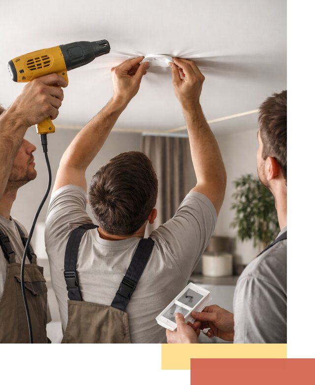 Ремонт прокола полотна натяжного потолка в Когалыме