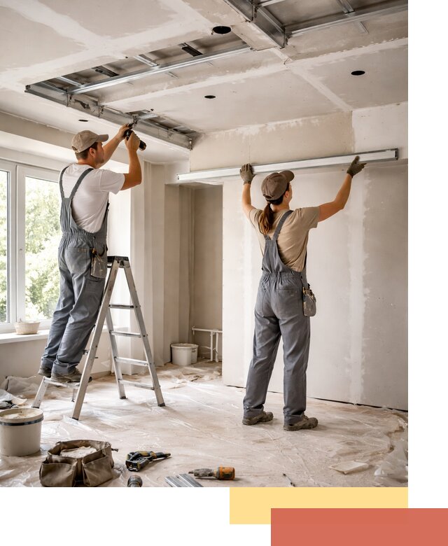 Монтаж многоуровневого потолка из гипсокартона в Когалыме