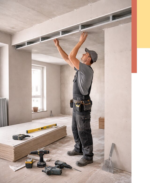 Потолок из гипсокартона с нишей в Когалыме от 1292 руб. под ключ | ОТДЕЛОЧНИК-Кгл