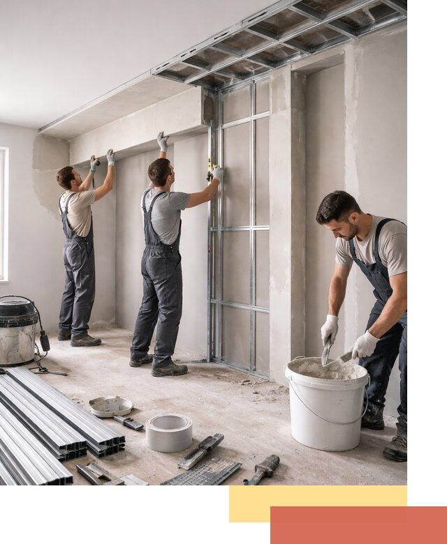 Монтаж потолка из гипсокартона с нишей в Когалыме