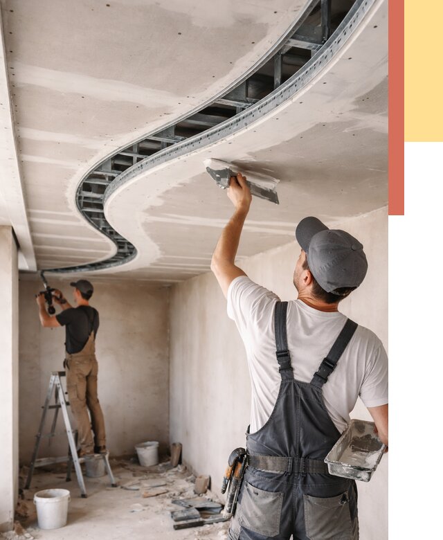 Криволинейный потолок из гипсокартона в Когалыме от 2171 руб./м2 | ОТДЕЛОЧНИК-Кгл