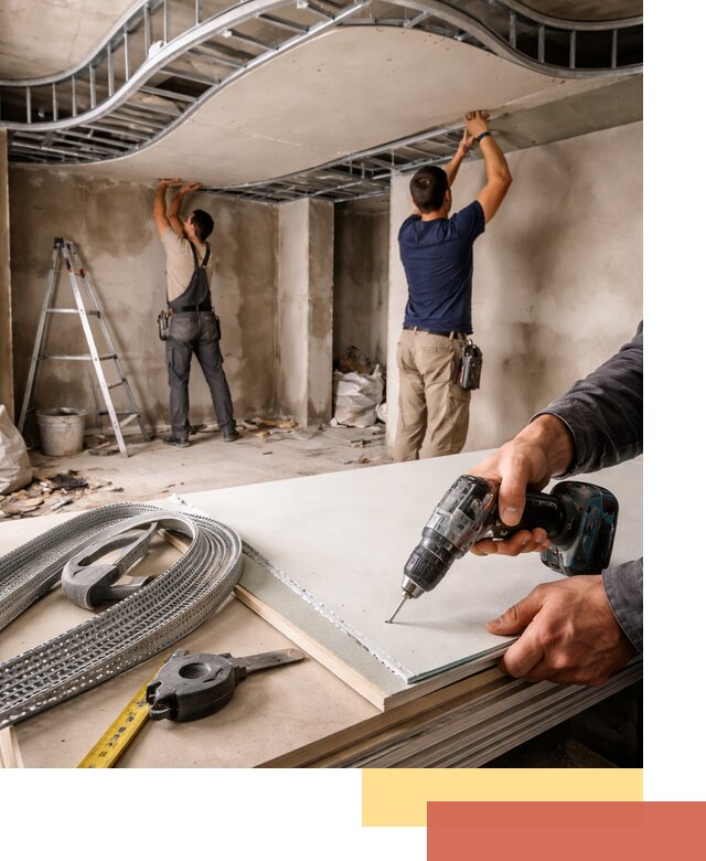 Криволинейный потолок из гипсокартона в Когалыме — монтаж и отделка