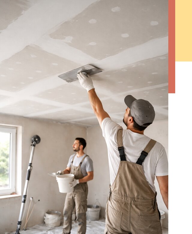 Шпаклевка потолка из гипсокартона в Когалыме от 3308 руб./м2 — услуги под ключ | ОТДЕЛОЧНИК-Кгл