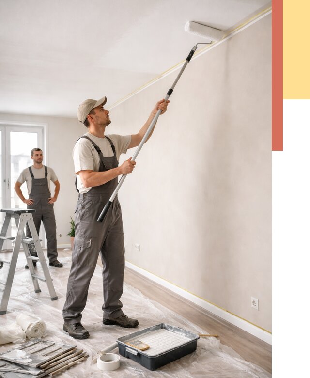 Покраска потолка из гипсокартона в Когалыме от 4652 руб./м2 — услуги под ключ | ОТДЕЛОЧНИК-Кгл