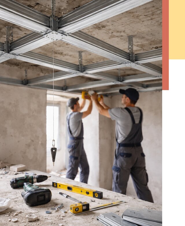 Монтаж каркаса потолка из профиля в Когалыме от 4652 руб. — услуги ОТДЕЛОЧНИК-Кгл