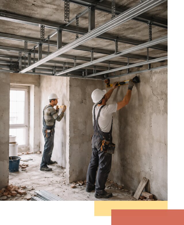 Монтаж каркаса потолка из профильного профиля в Когалыме