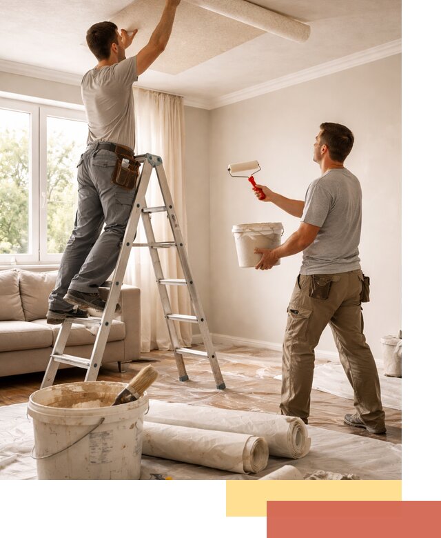 Поклейка обоев на потолок в Когалыме — качественно и быстро