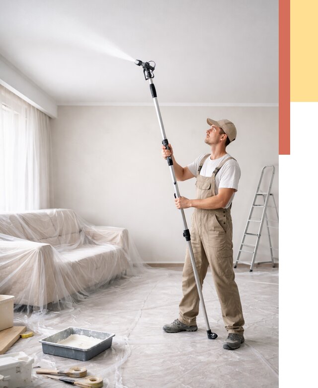 Покраска потолка краскопультом в Когалыме от 4652 руб. быстро и недорого | ОТДЕЛОЧНИК-Кгл