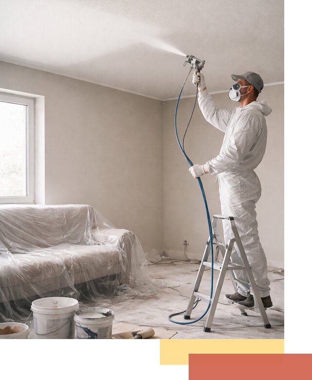 Покраска потолка краскопультом в Когалыме быстро и качественно