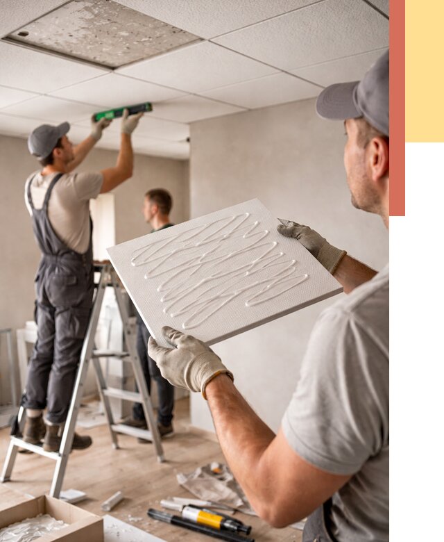 Монтаж потолочной плитки в Когалыме от 4652 руб. — быстро и недорого | ОТДЕЛОЧНИК-Кгл