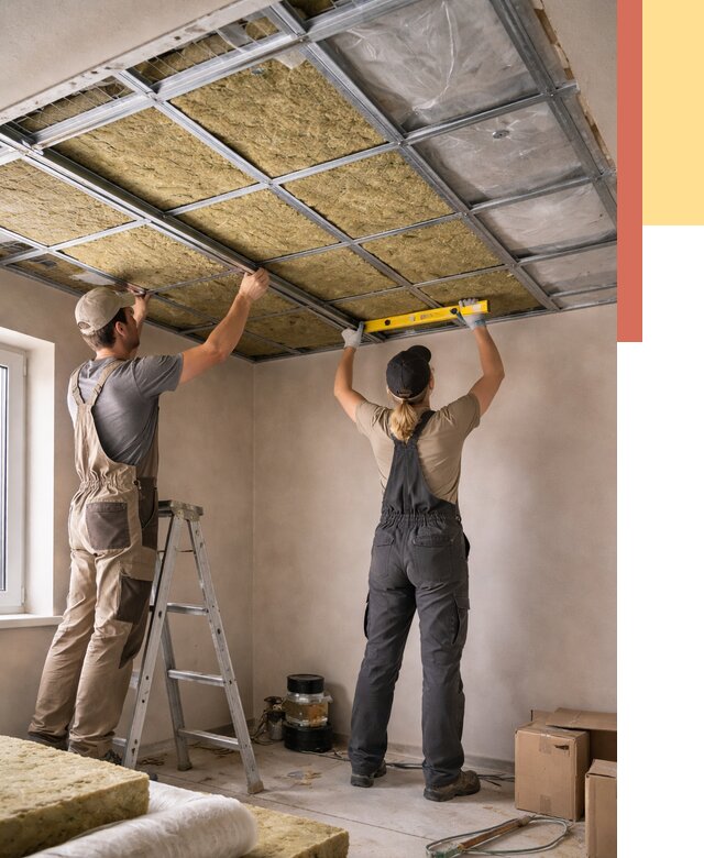 Шумоизоляция потолка в Когалыме от 1292 руб. под ключ — услуги ОТДЕЛОЧНИК-Кгл